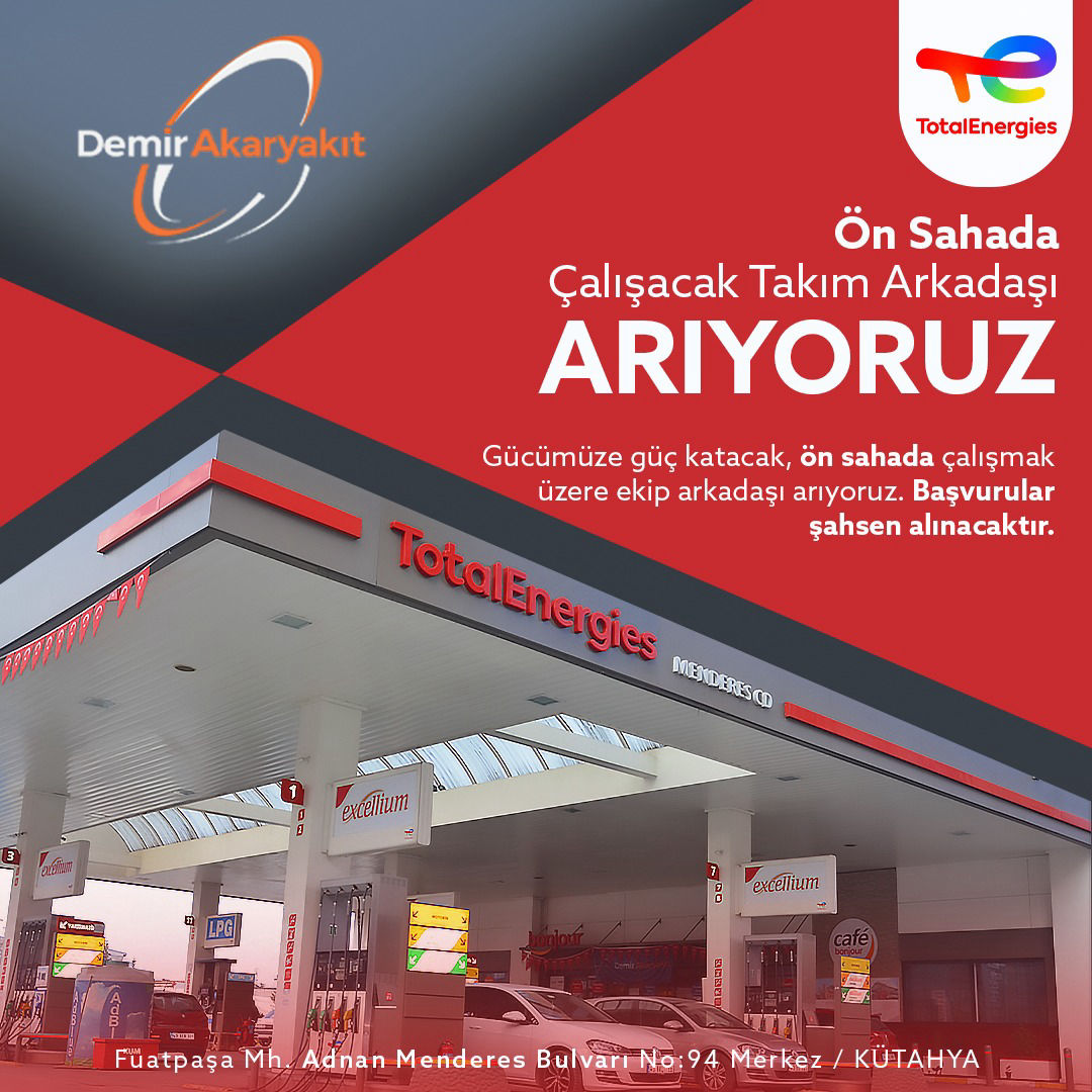personel iş ilanı demir akaryakıt Kütahya